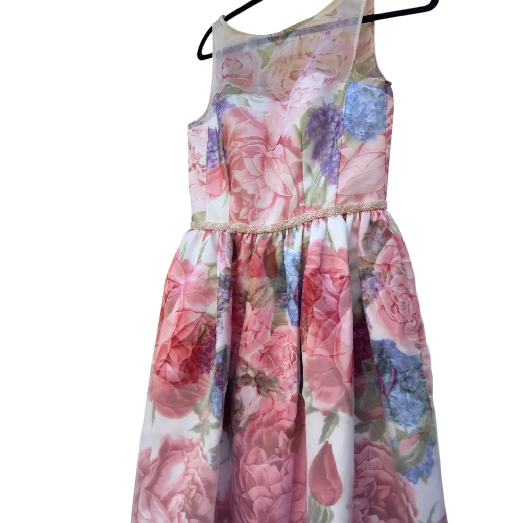 Carmen Marc Valvo Infusion Floral Midi Dress Size 4 Summer Wedding Guest in EUC - Image 13