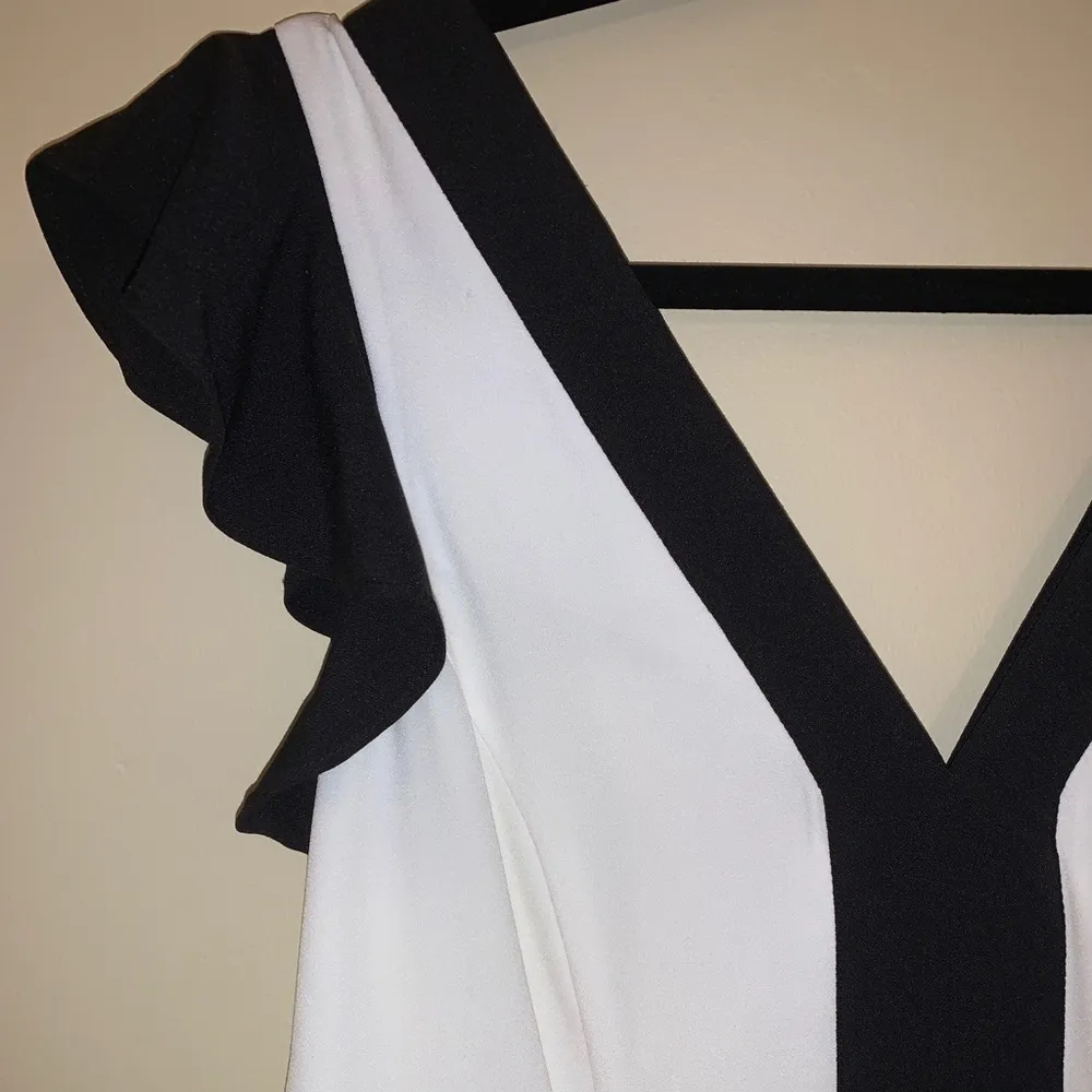 AQUA Black and White Contrast Romper - Image 3