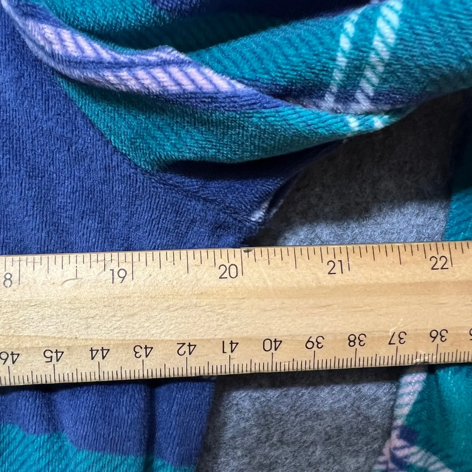 Nautica Plaid Pajama Set Top Pants Sleepwear Women's Medium Blue Green‎ Fleece - Image 8