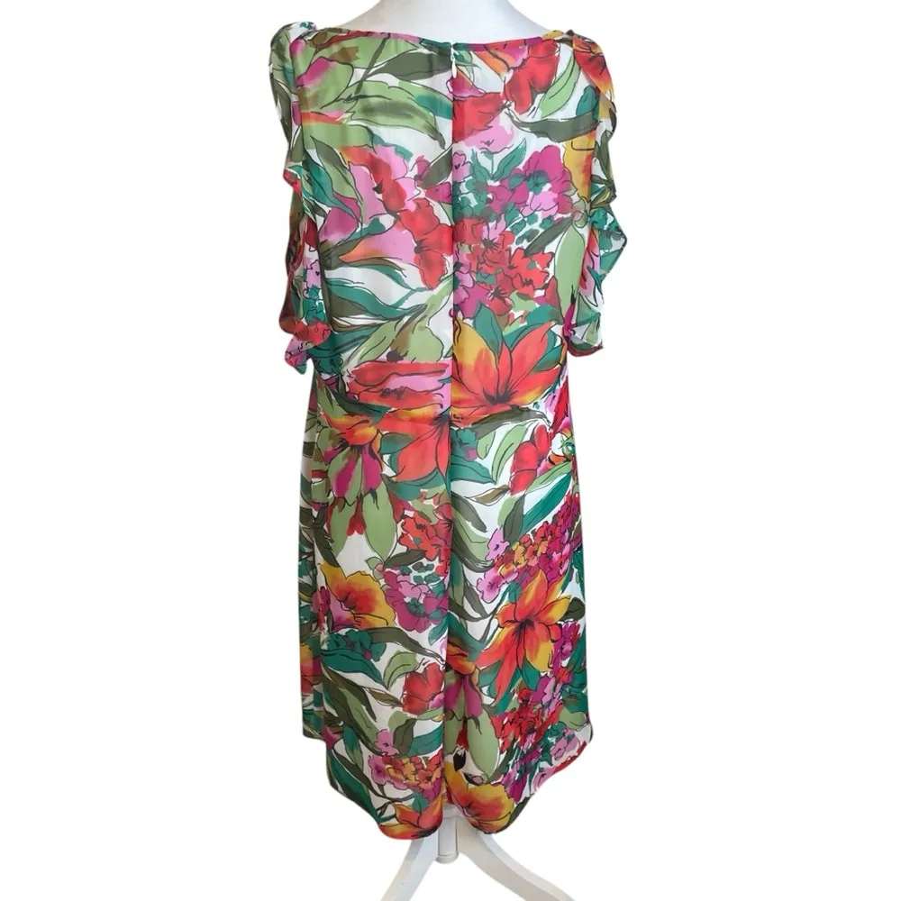 Nine West Tropical Floral Dress Size 14 NWT Wedding Guest Event Party Cruise - Image 4
