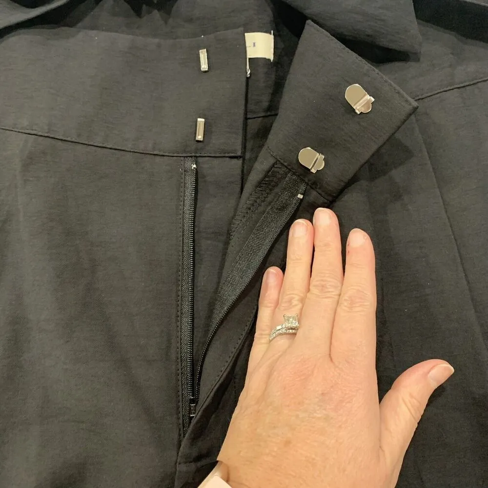 Gilli Size 0X Shorts High Rise Pleated Waist Tie Black Dress Pockets Women’s NEW - Image 5