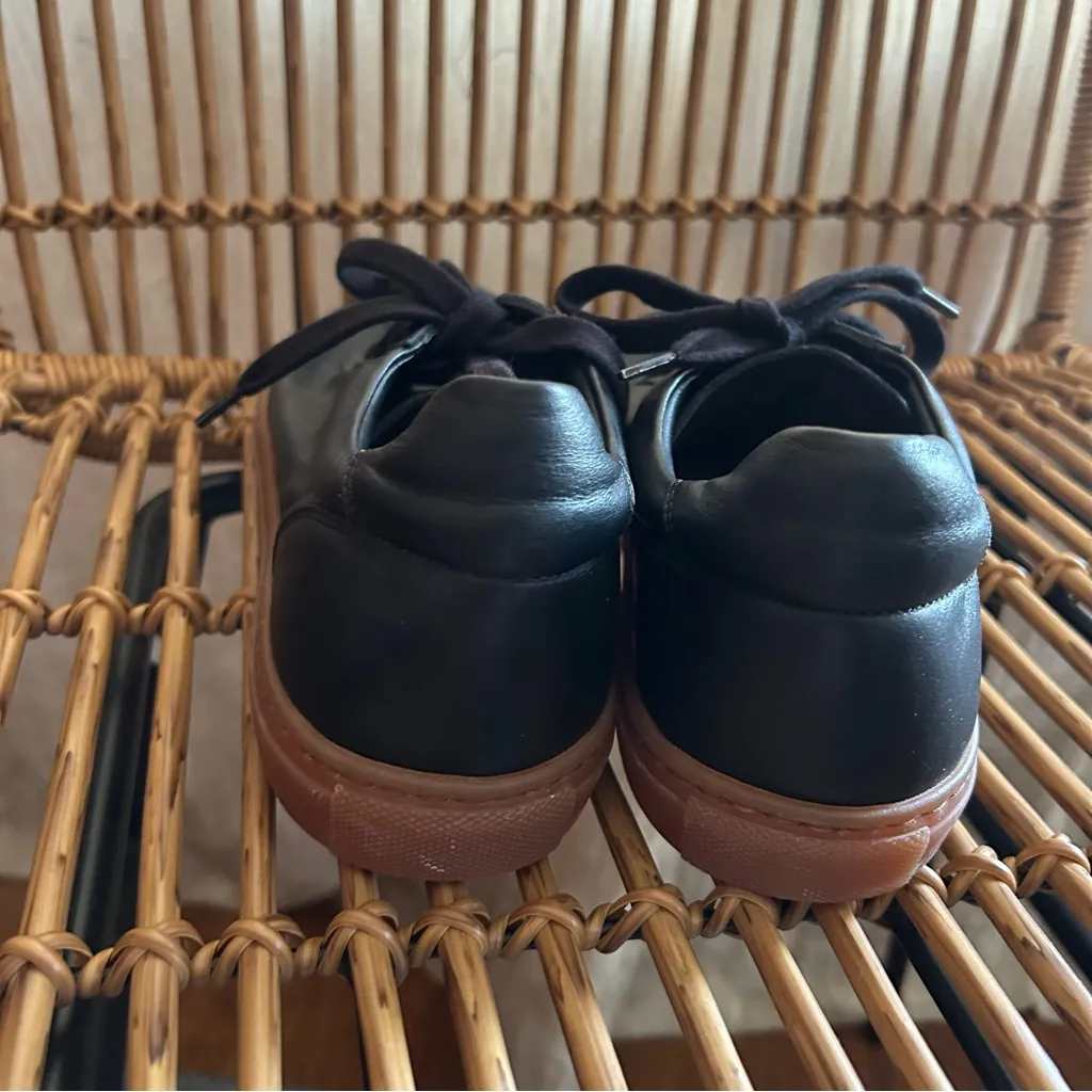 M. Gemi Sempre Leather Sneakers Black Casual Low Top Women’s Italy‎ 38.5 (US 8) - Image 4