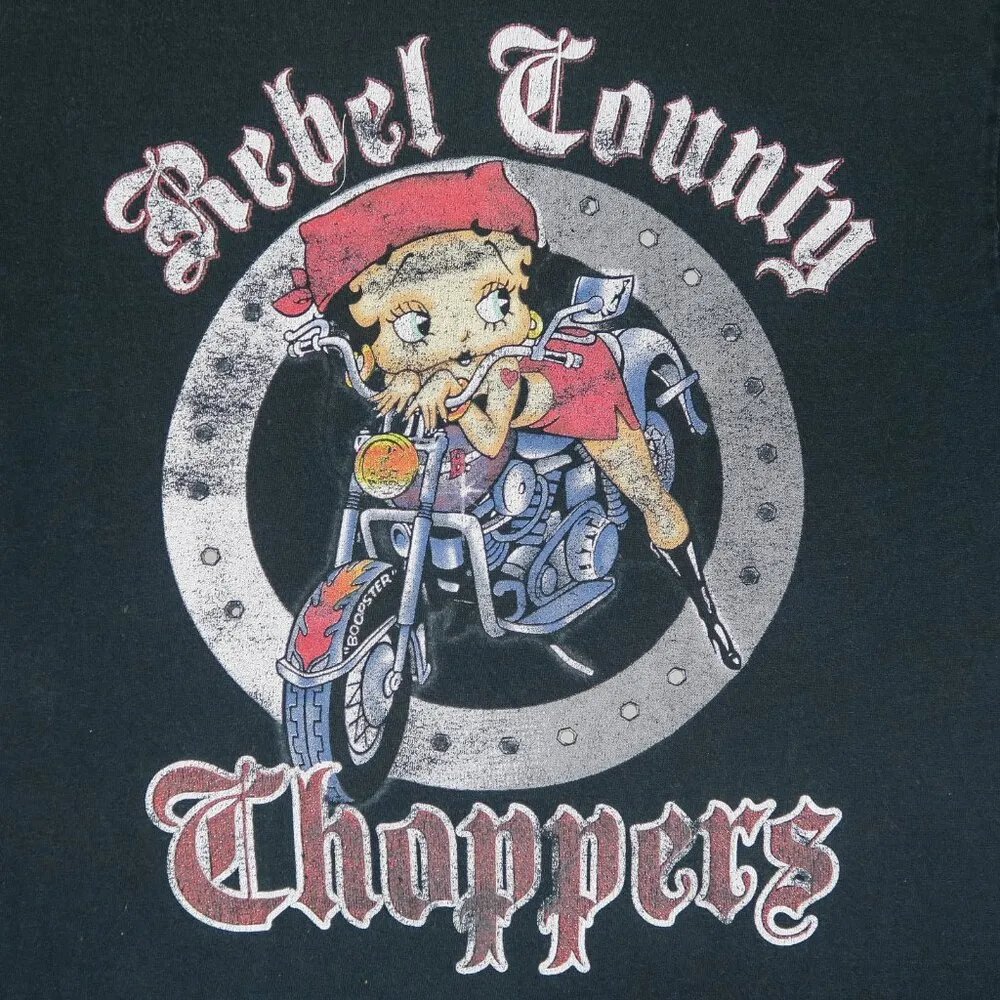 Vintage Y2K Betty Boop Rebel County Choppers Shirt - Image 5