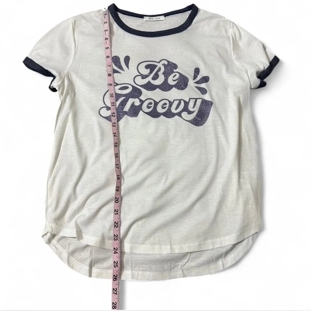 Retro “Be Groovy” Graphic Tee‎ White Size M - Image 15