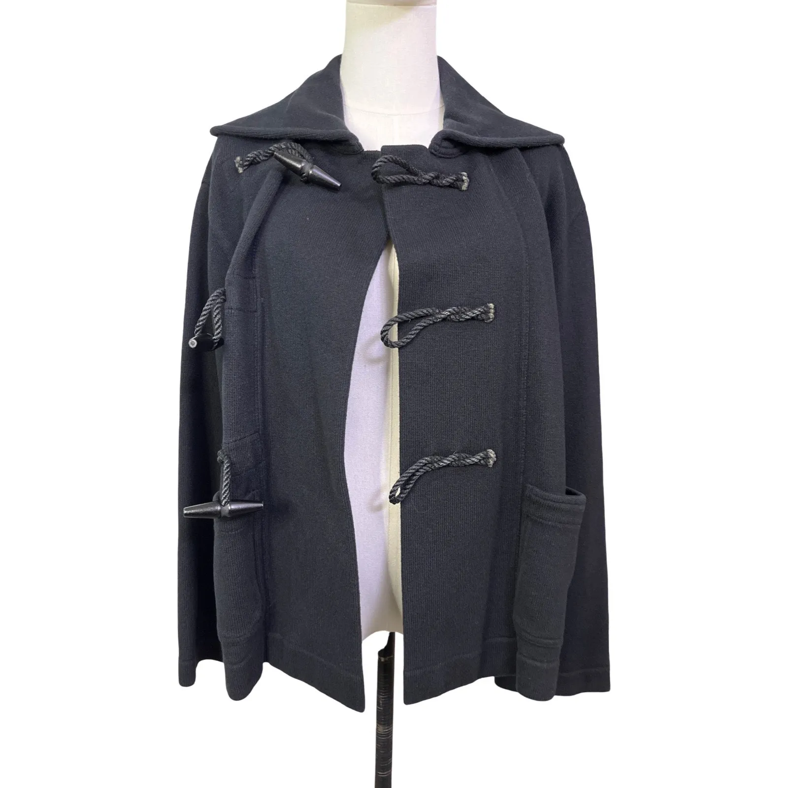 Ralph Lauren Black Cashmere Blend Toggle Duffle Jacket Womens Medium - Image 8