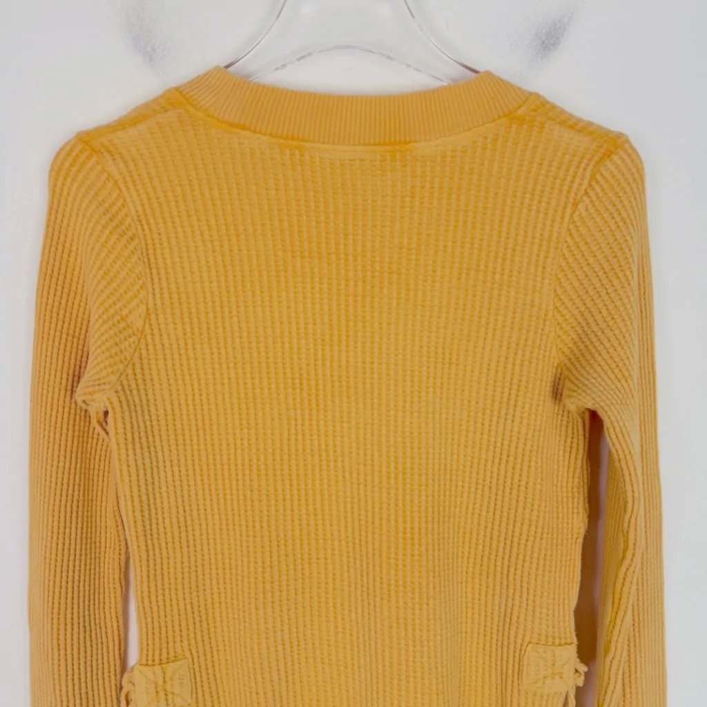 Free People Interlaken Cropped Thermal Waffle Knit Long Sleeve Top Size Small S - Image 10