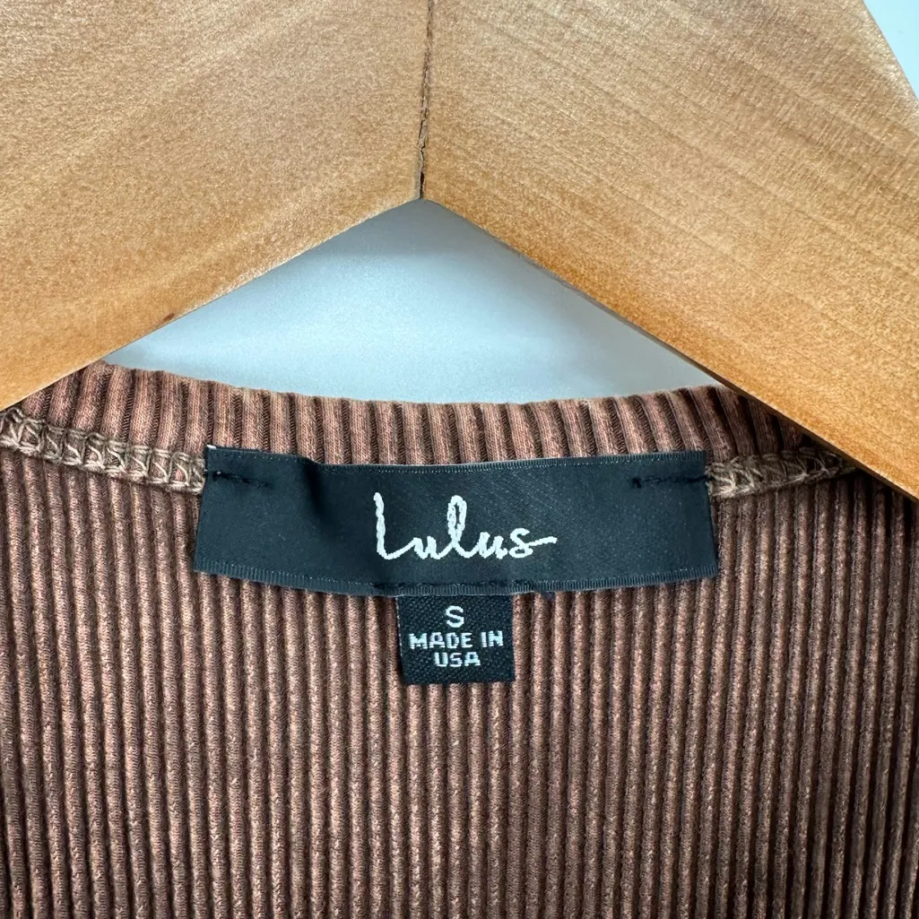 Lulu’s Brown Mineral Wash Bodycon Ribbed Dress size Small - Image 7