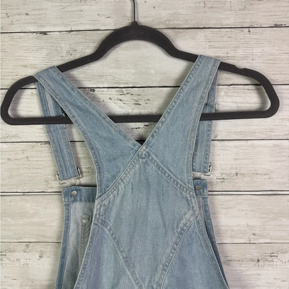 Madewell Raw Hem Oversize Denim Carpenter Shortalls Lakebrook Wash Size Large - Image 8