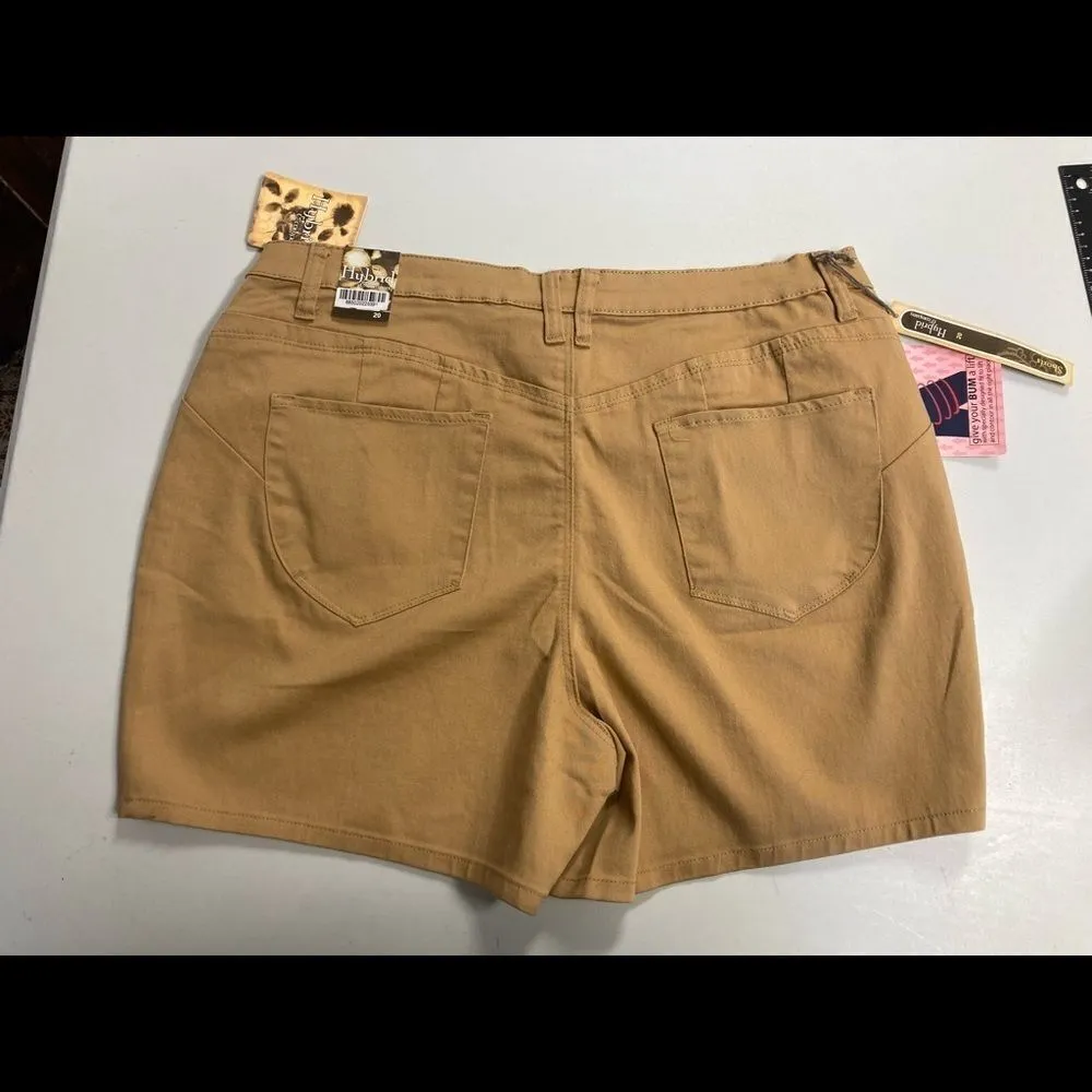 HYBRID & CO.Women’s Tan/Orange Jean Shorts, Sz 20, Cotton, Polyester, spandex blend - Image 3