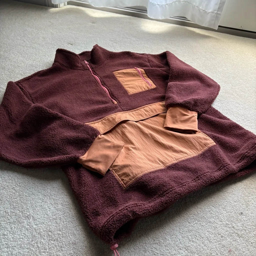 Aerie Brown and Tan Teddy Jacket with Cozy Fleece - Image 4