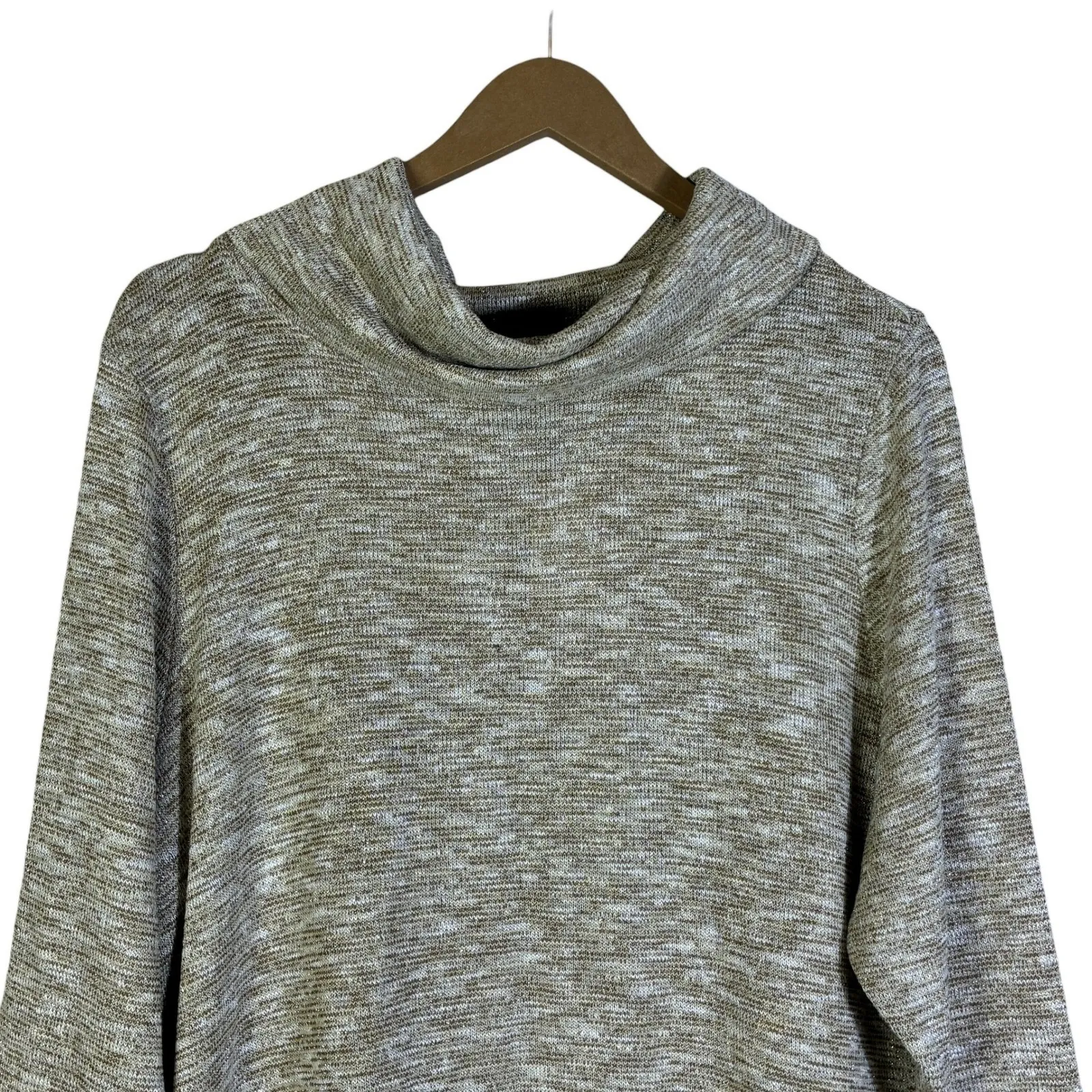 NWT Rebecca Malone Classic Cowl Neck Knit Top Size XLP Beige Coastal Grandmother - Image 3