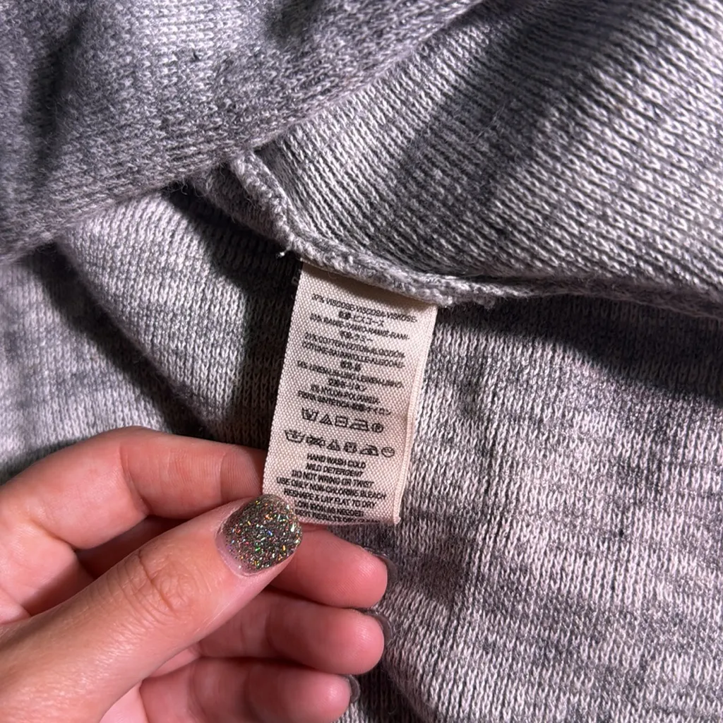 Free People Never Again Hook & Eye Cardigan Sweater Gray Cotton Linen Small - Image 9