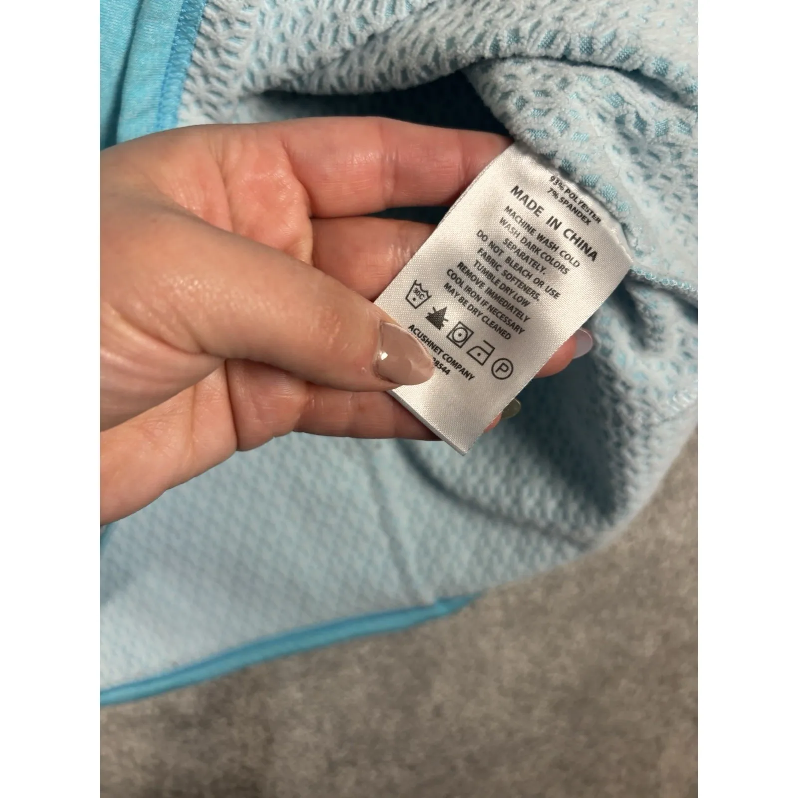 womens Footjoy Aqua Blue Thermal Golf Pullover large Quarter Zip - Image 5