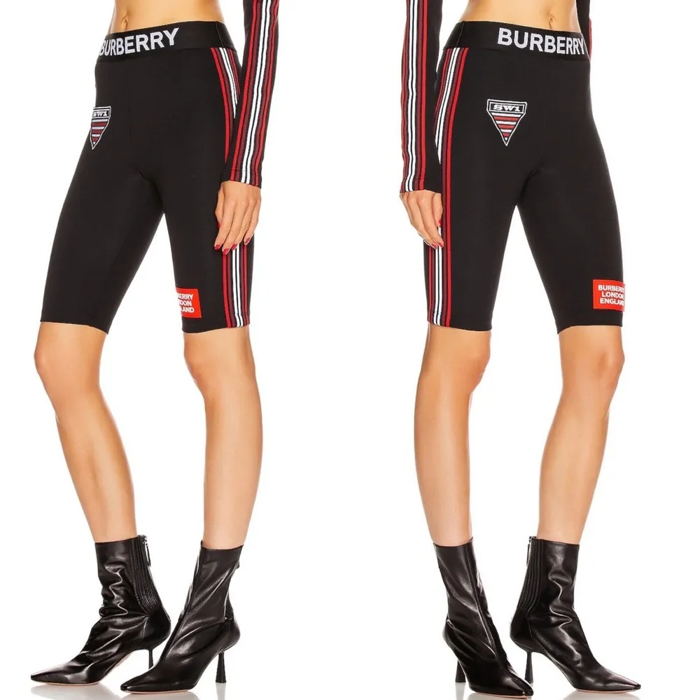 Burberry Sesia Logo Biker Shorts in Black - Image 4