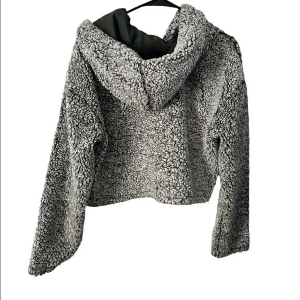 Wild Fable, Green, Cropped, Teddy Hoodie - Image 2