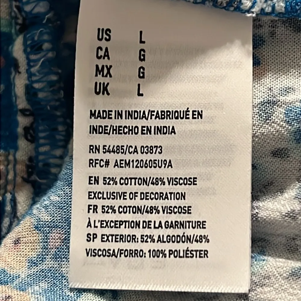 American Eagle large boho wide leg drawstring pants paisley striped blue pink - Image 7