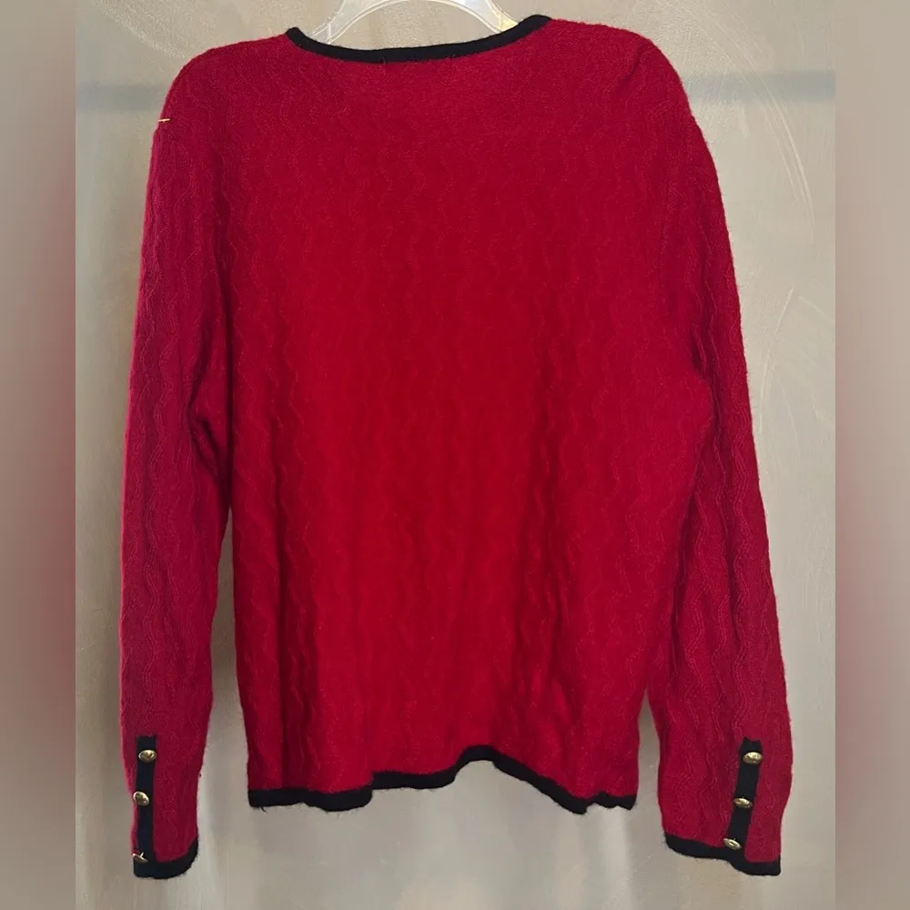 Karen Scott VTG Women's 100% Wool long sleeve Button Up Cardigan/sweater|SZ:XL - Image 15