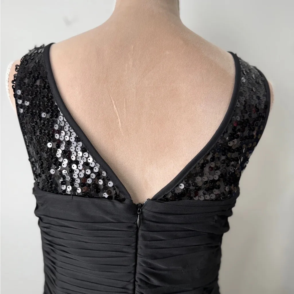 Scarlett  Nite Black Ruched Midi Dress - Image 4