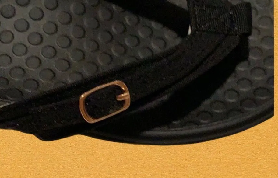 Black Flat Sandals Size 7 - Image 3