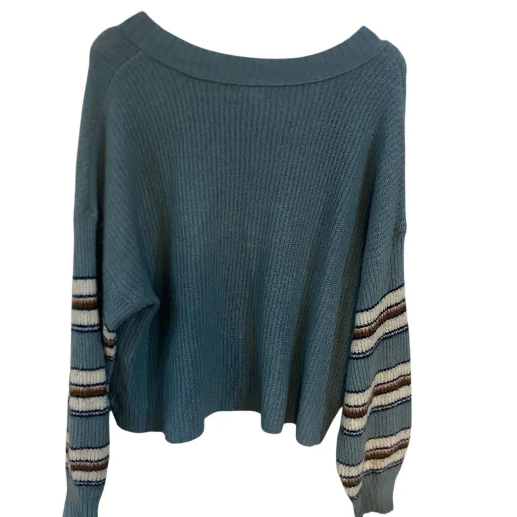 American Eagle medium oversized vneck sweater blue - Image 5