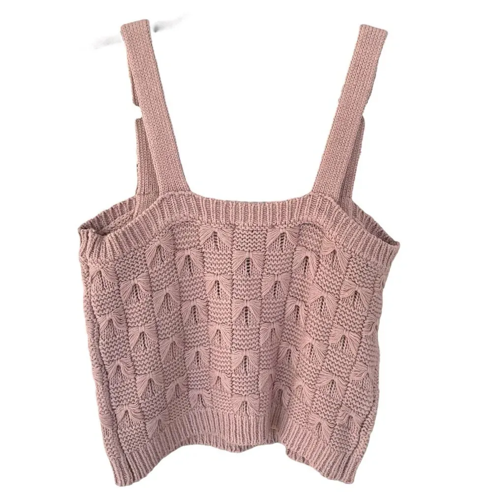 NWT Current Air Sweater Crop Tank Top Mauve Pink - Image 4