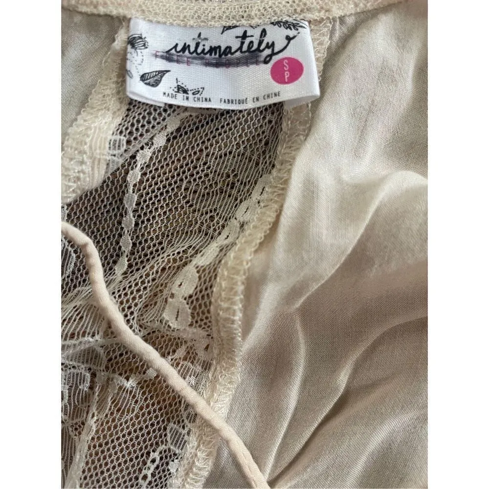 Free People Intimately Free pleated oversized sheer lace strappy cami size small - Image 3