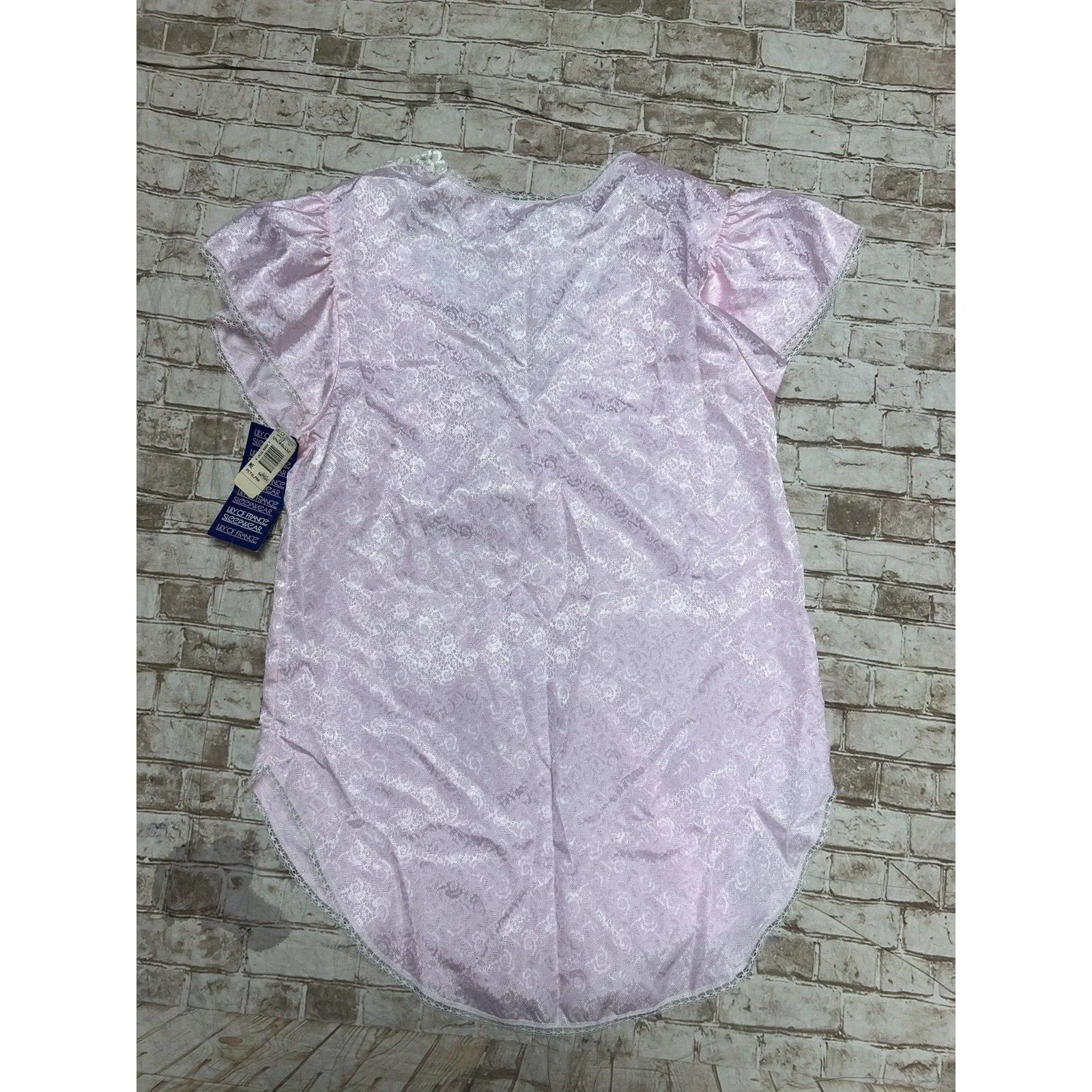 Vintage‎ Lily of France  Night Gown Nightie size Medium Pink Lace NWT - Image 6