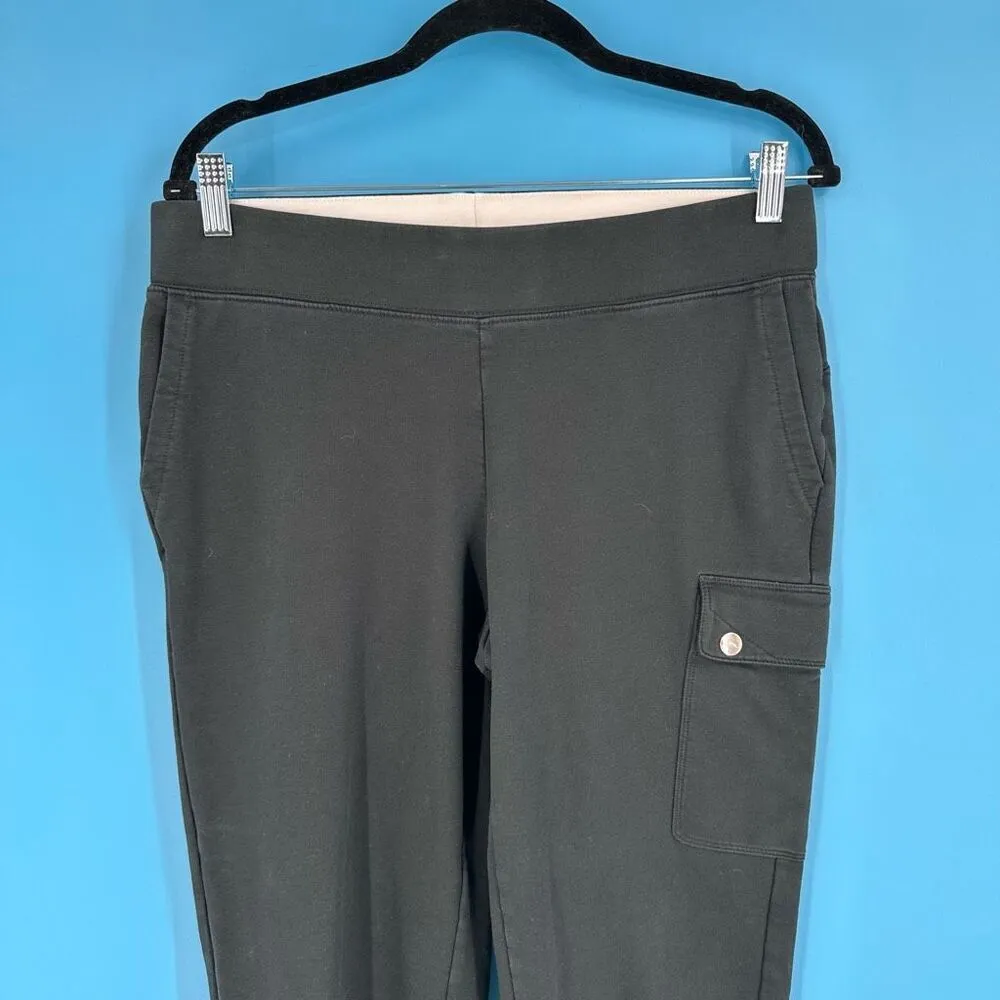 Lauren Ralph Lauren Women's Flat Front Pull-On Mid-Rise Cargo Pants Black Medium - Image 3