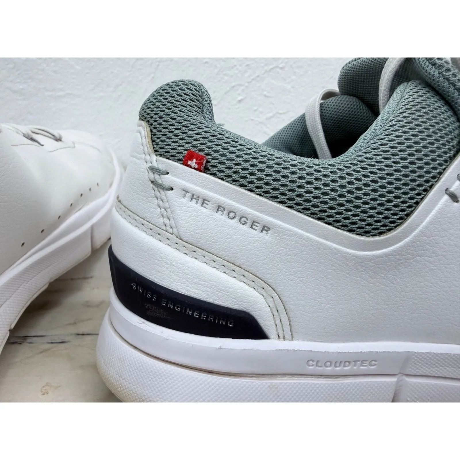 On Cloud "The Roger" Sneakers Men's 9.5White Leather Tennis Shoes Swiss Enginee - Image 6