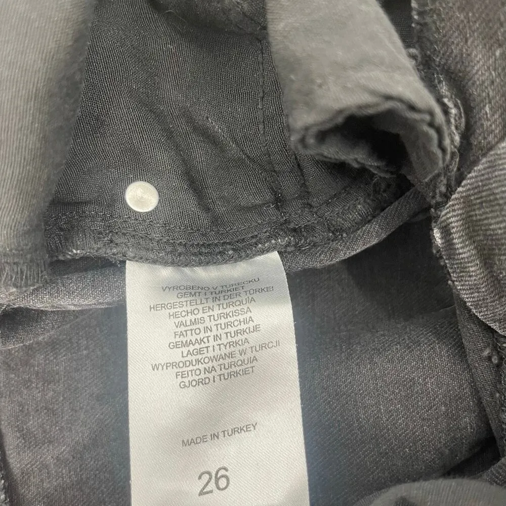 THE RAGGED PRIEST Jeans Size 26 Bum Rip Denim Washed Out Black High Waist Cotton - Image 15