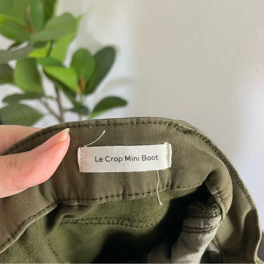Frame Le Crop Mini Boot Washed Army Green Pants Size 24 - Image 12