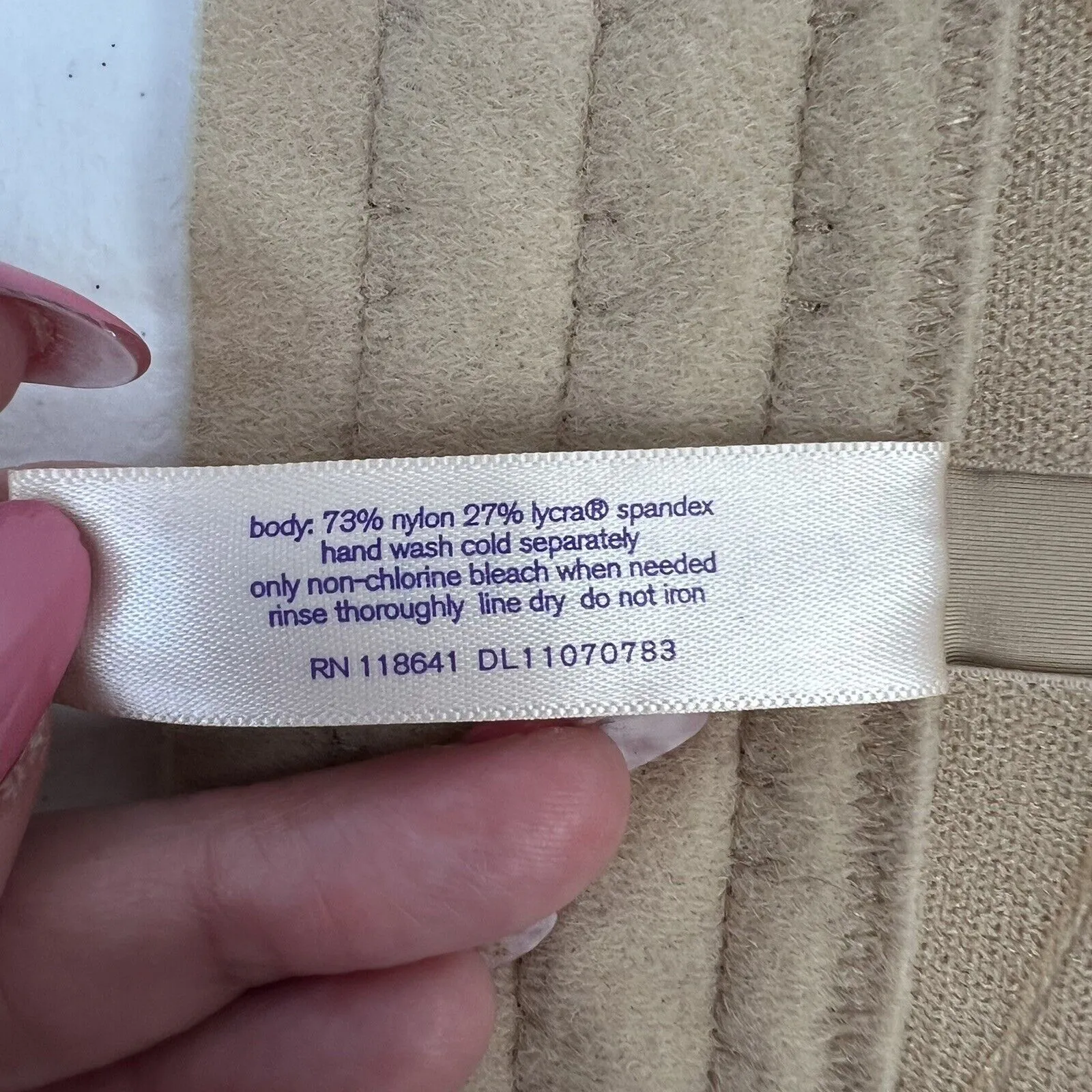 Cacique Size 42DD Bra Classic Strapless Adjustable Underwire Lightly Lined Beige - Image 5