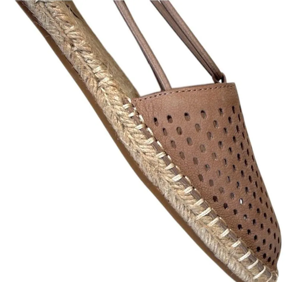 EUC Eileen Fisher Leather Perforated Espadrille
Sandals Tan Size 10 - Image 6