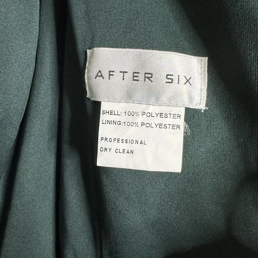 NWT After Six Split Blouson Sleeve Maxi Gown Women's Chiffon Evergreen Size 16-R - Image 5
