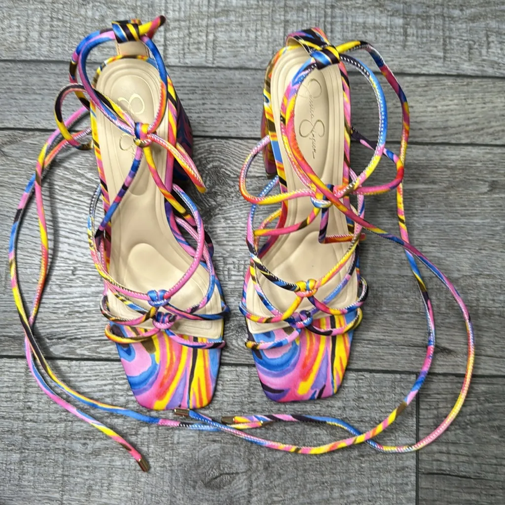 Jessica Simpson Colorful Strappy Sandals - Image 7