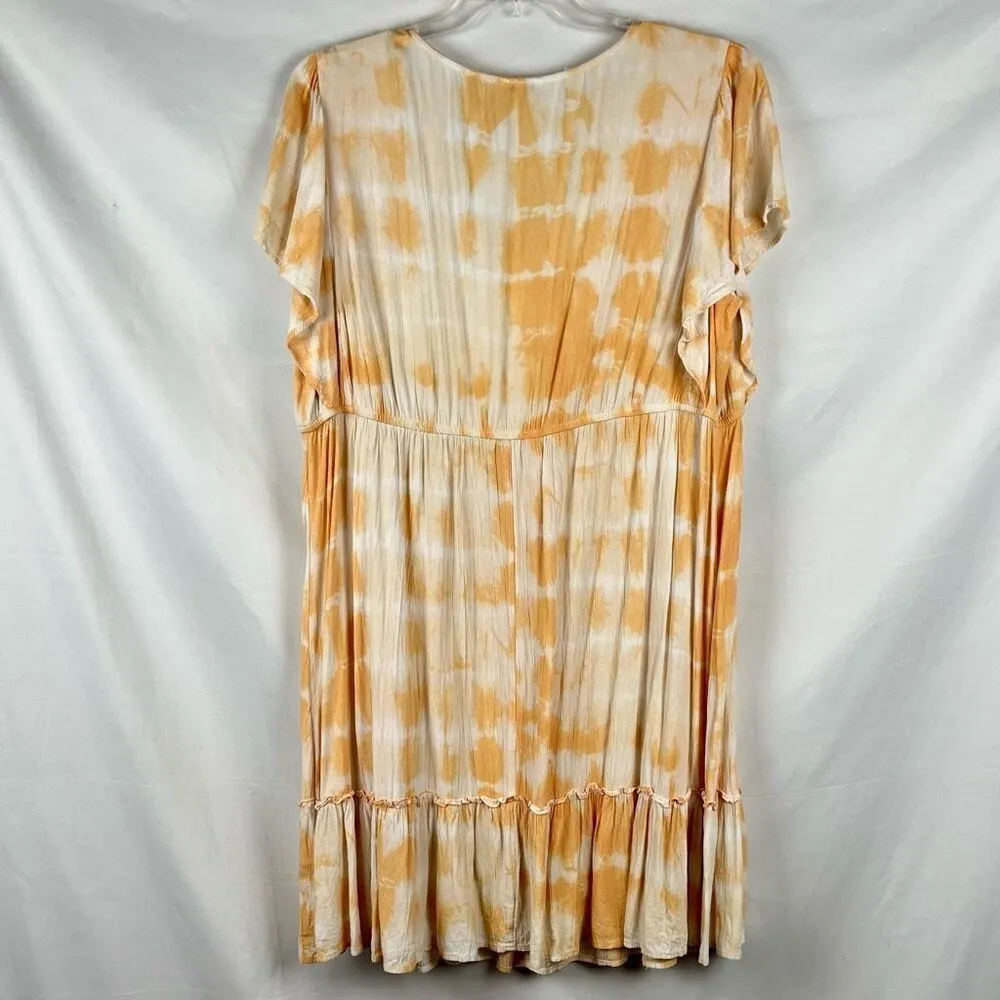 Sonoma Yellow White Tye Dye Summer Plus Dress 2X - Image 2