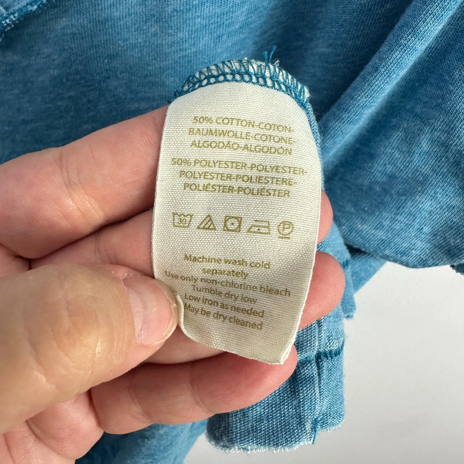 We The Free‎ Blue T-Shirt Size L Open Back Distressed Raw Hem Indie Sleaze - Image 5