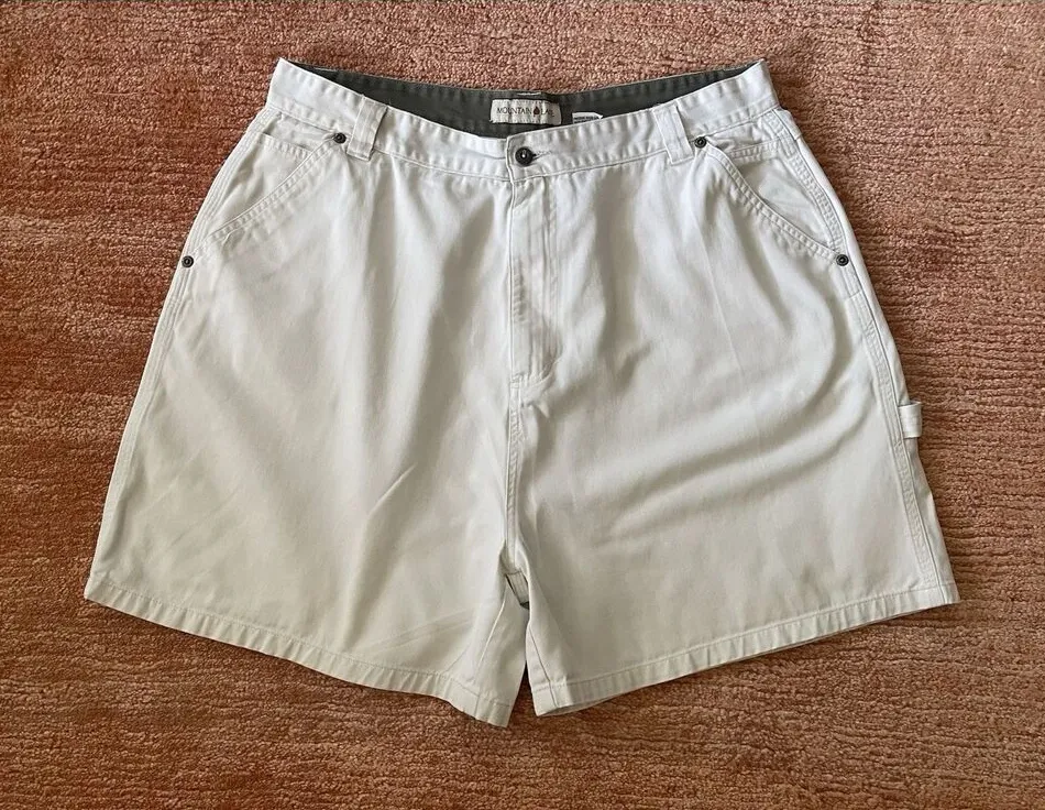 Vintage Mountain Lake Ivory Carpenter Shorts Women’s 18 Cotton Utility Pockets - Image 1
