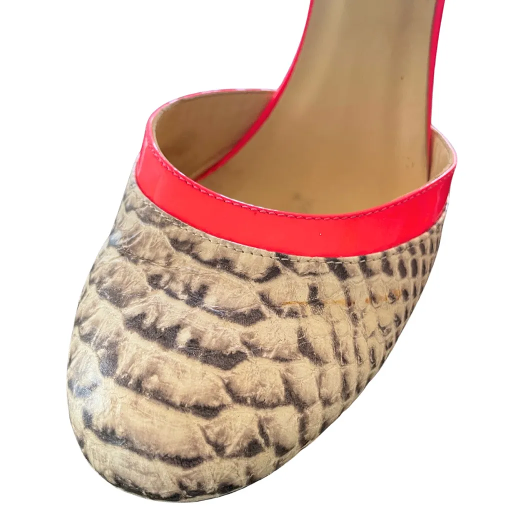 Kate Spade High Heels Unique Stylish Snakeskin with Neon Accents Size 9 - Image 7