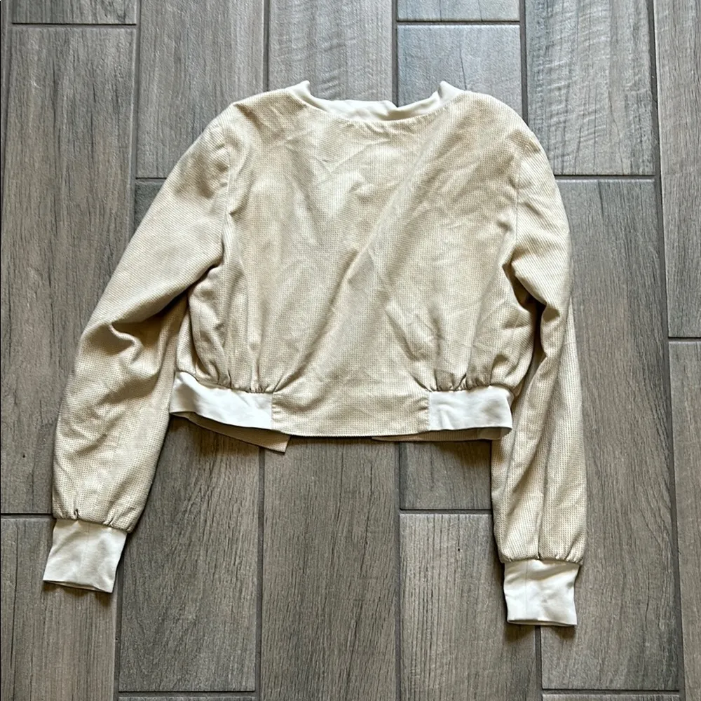 Beige Cropped Jacket Size 10 - Image 5