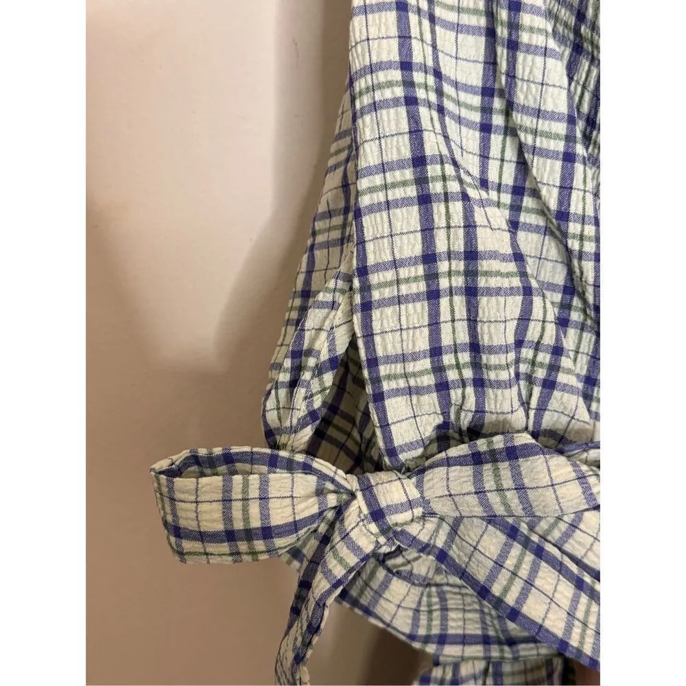 English Factory Blue and White Gingham Tiered Maxi Dress M NEW - Image 6