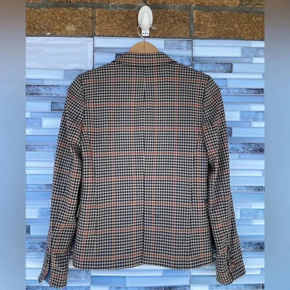 zara check gingham blazer jacket button size XS - Image 9