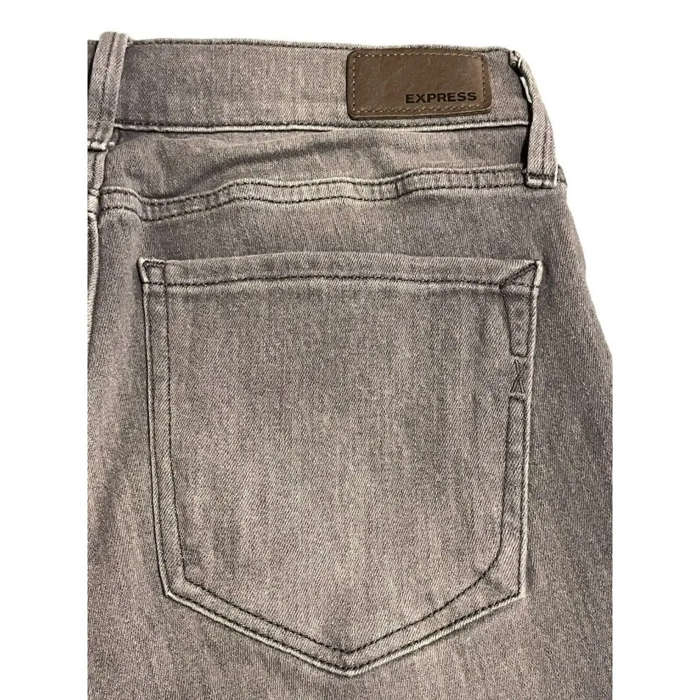 Express Jeans Womens Size 4R Gray Med Rise Skinny Stretch Leggings Shaping - Image 7