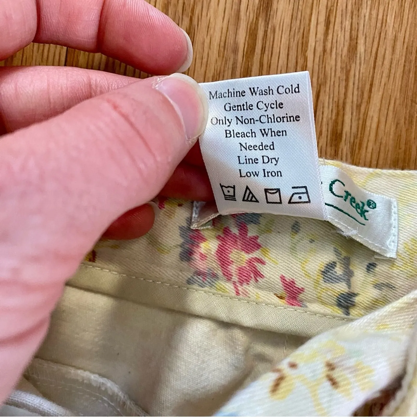 Coldwater Creek Vintage Yellow Pastel Floral Pants Jeans Womens 8 - Image 13