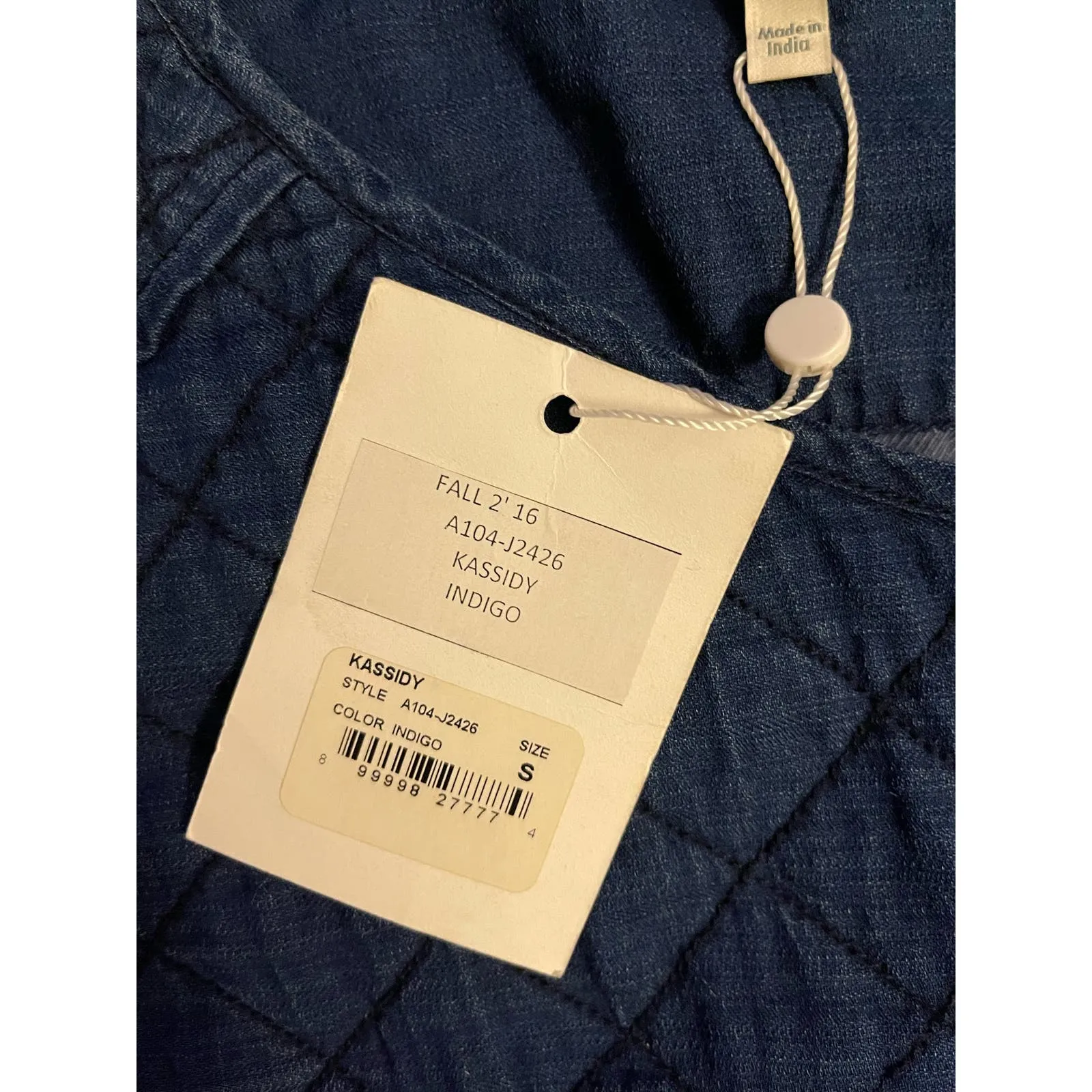 Joie Lightweight Quilted Kassidy Indigo Cropped Jacket‎ Size Small - Image 7