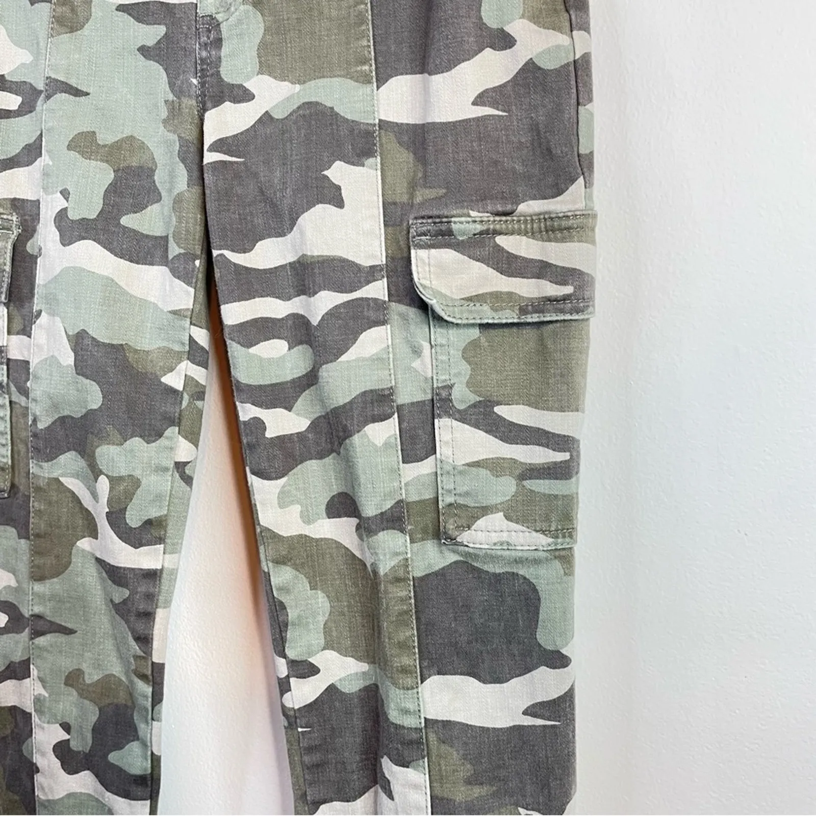 J Crew Vintage Straight Cargo Camo Stretch Ankle High Waist Pants 25 Tall Long - Image 4