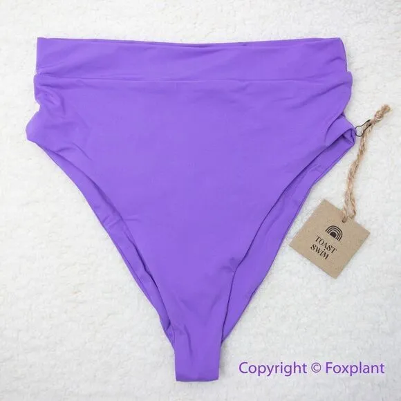 NEW Toast Swim‎ Signature High Waist Bottom in Amethyst, XS Purple - Image 2