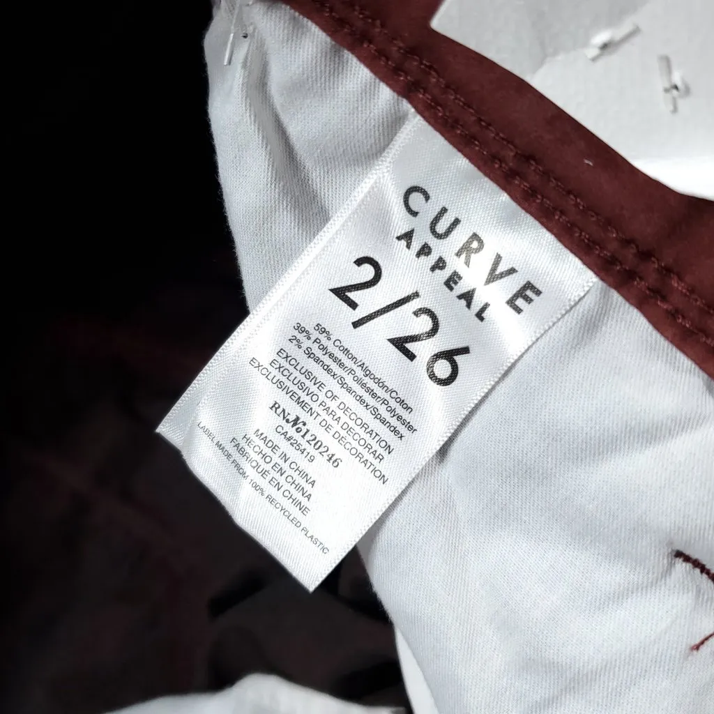 Curve Appeal Twill Minimalist Jegging Pants Stretch Dark Brown Women's Size 2 26 - Image 6