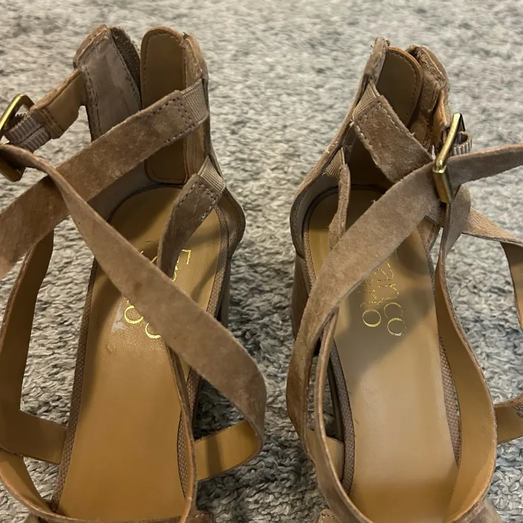 Franco Sarto Hachi Sandal Tan Suede SIZE 8.5 - Image 6