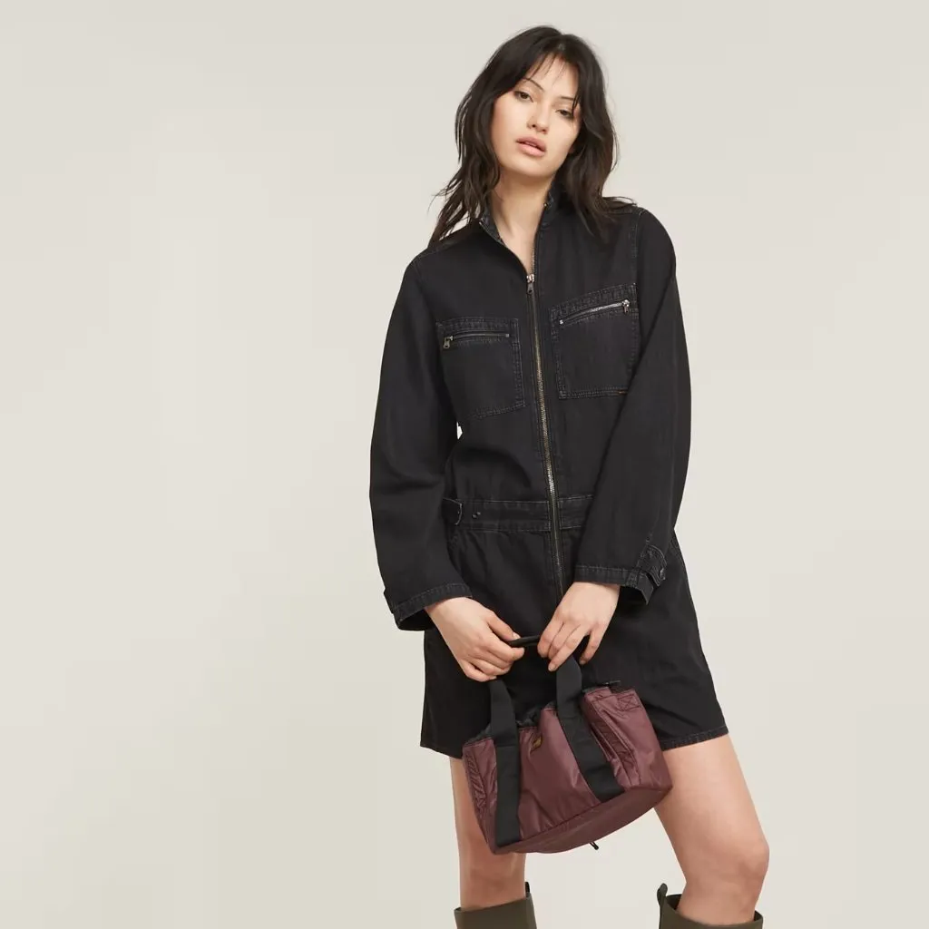 G-Star Raw Mini Cargo Tote Bag shoulder strap handles burgundy wine NWT - Image 6